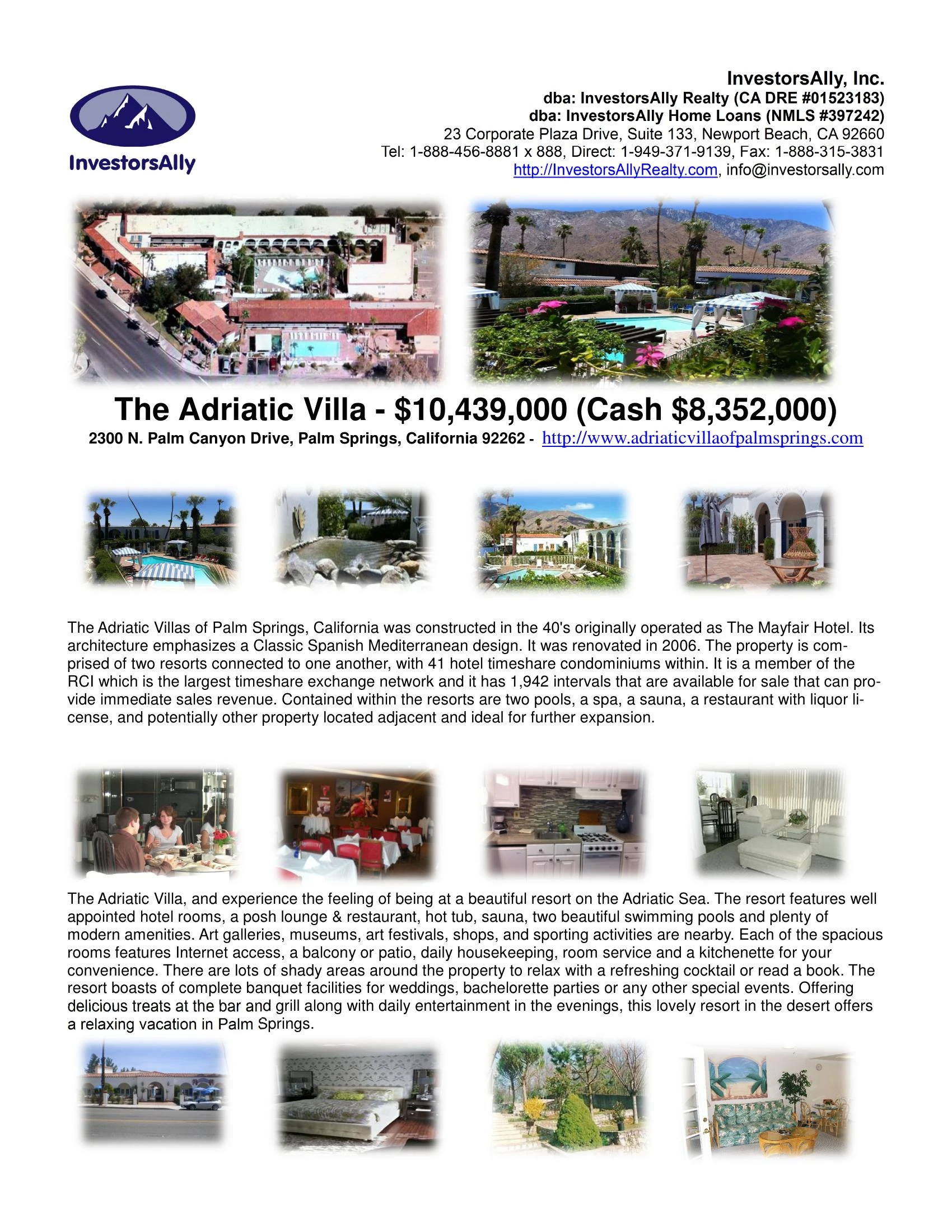 Original brochure for Adriatic Resort (Adriatic Villa with 20 condos historical listing components and French Quarters with 21 condos historical listing components)